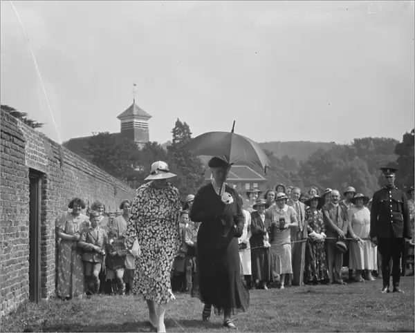 Queen Mary of Teck at Lullingstone Castle in Kent. 1936