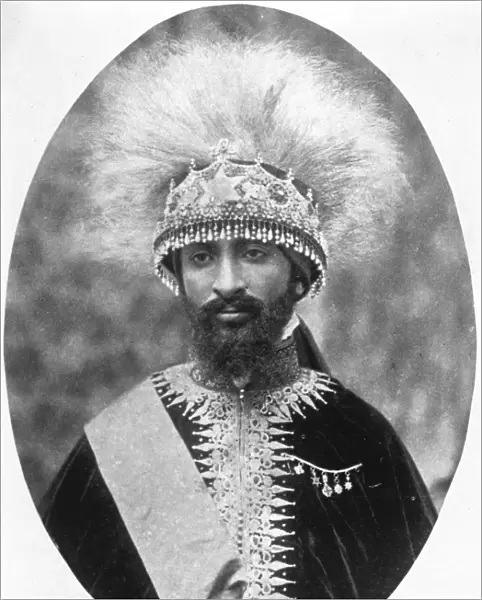 The Striking Headdress of the Regent of Abyssinia. Ras Tafari, the Regent of Abyssinia