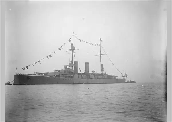 King of Sweden arrives at Sheerness. The Swedish battleship Sverige arriving
