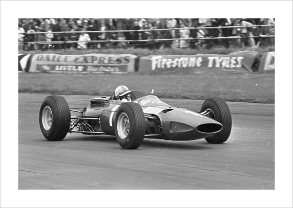 John Surtees racing at Silverstone and finishing third in 10 July 1965