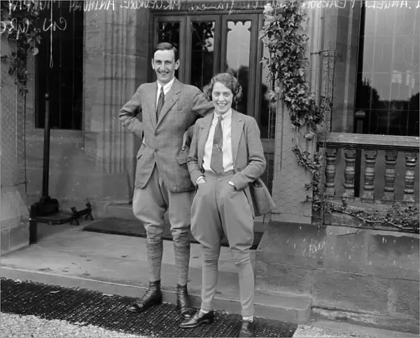 The Hon Angela Pearson with her fiance, Mr George Anthony Murray, photographed at Cowdray Park