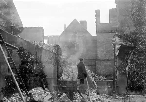 Fire at Eastfield House School, Ditchling, Sussex, England 14 April 1919