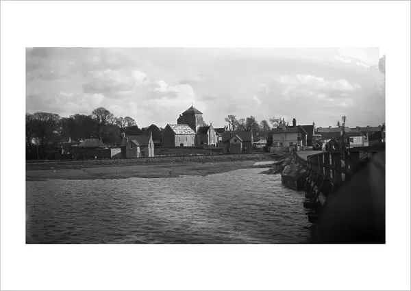 Old Shoreham - by - Sea seen from the old toll bridge over the river Adur. 1931