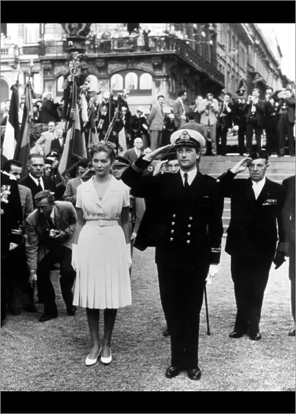 8 June 1959 Prince Albert of Belgium and Princess Paola of Italy toured Brussels