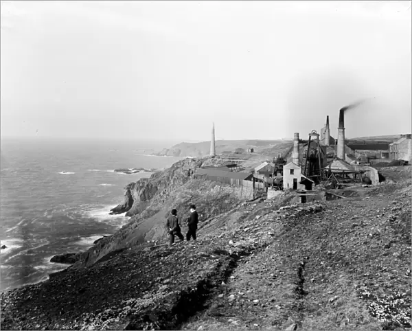 Levant mine, St Just in Penwith, Cornwall. Late 1800s