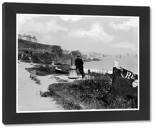 View from Porthminster beach to St Ives, Cornwall. 1903
