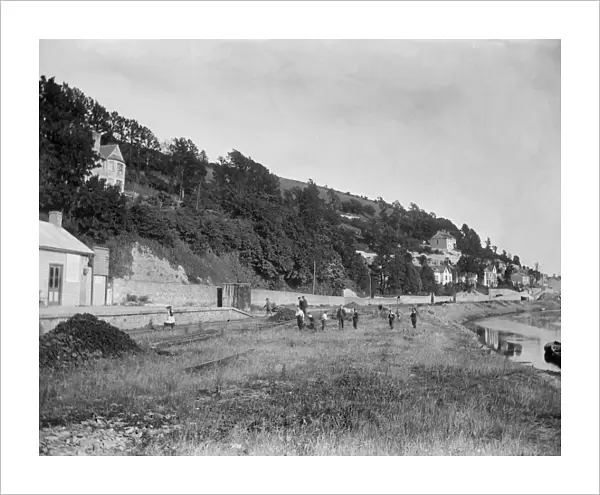 Looe railway station, East Looe, Cornwall. Around 1890s