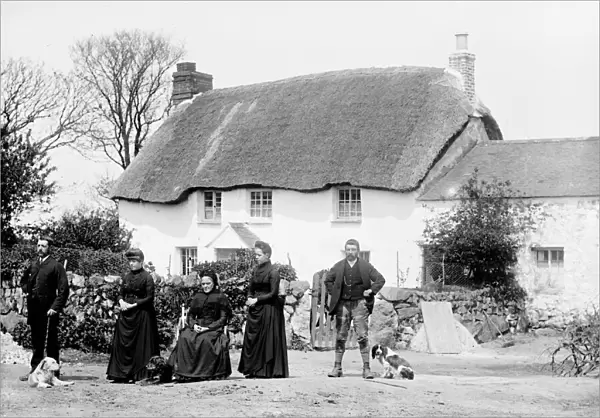 Family group, Little Treveal, Cubert, Cornwall. Around 1890s