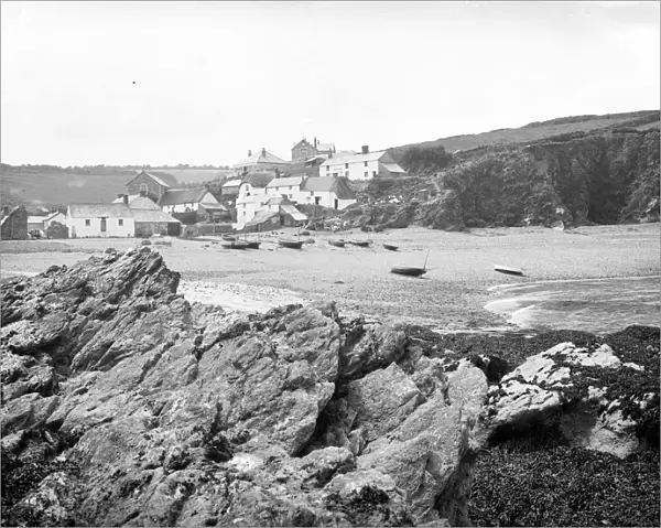 View across the beach to Porthallow, St Keverne, Cornwall, 2nd July 1912