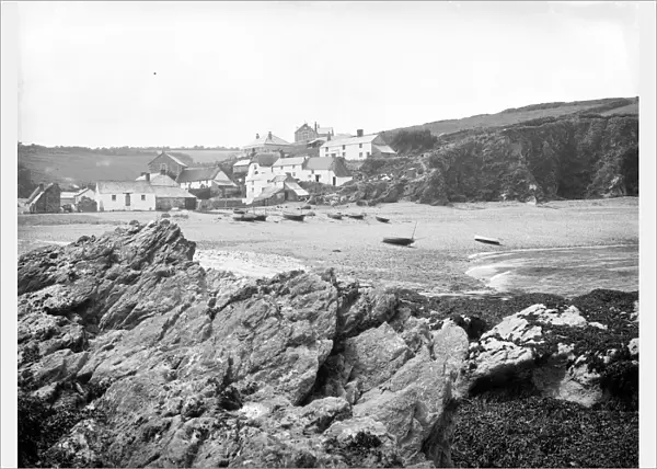 View across the beach to Porthallow, St Keverne, Cornwall, 2nd July 1912