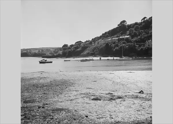View of Malpas looking up river towards Truro from Tregothnan landing, St Michael Penkivel, Cornwall. 1975