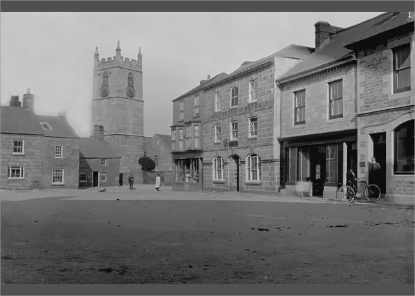 Market Square, St Just in Penwith Churchtown, Cornwall. Early 1900s