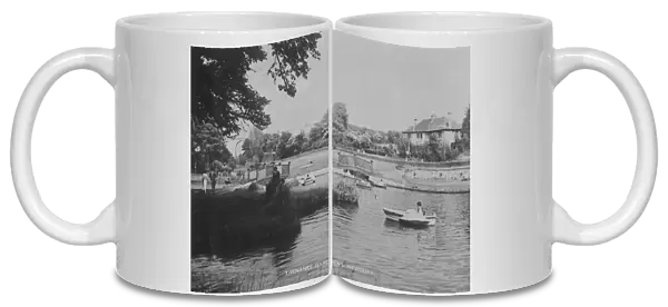 Newquay boating lake, Trenance Gardens, Newquay, Cornwall. After 1939
