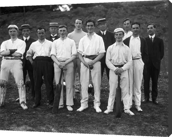 Cricket team, Truro Cathedral School, Truro, Cornwall. Around 1910