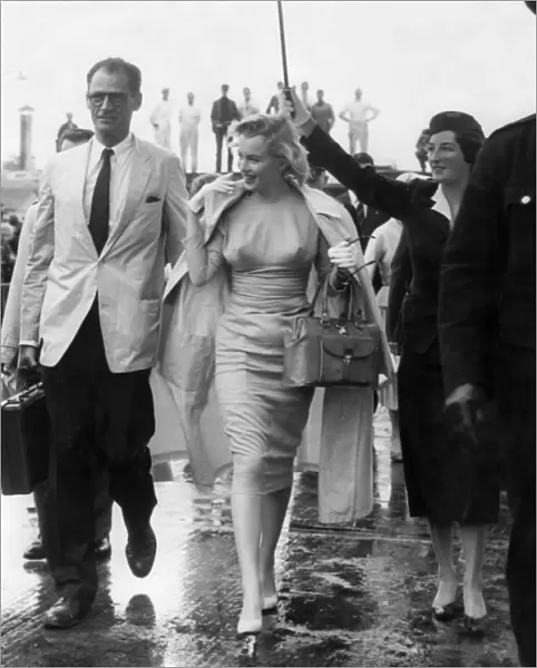 Marilyn Monroe and Arthur Miller Arrive at London Airport