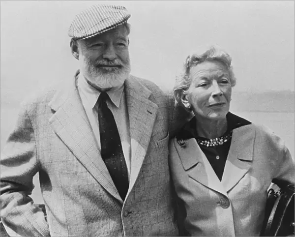 American writer Ernest Hemingway with his wife on board the Constitution