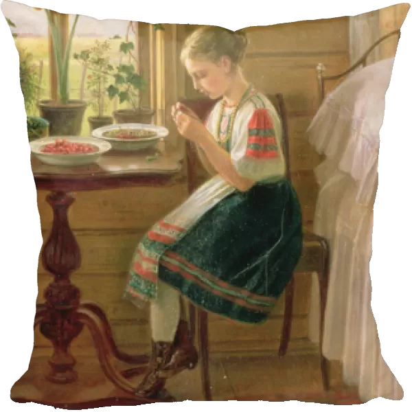 Girl Peeling Berries, 1880 (oil on canvas)