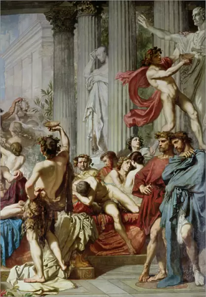 The Romans of the Decadence, detail of the right hand group, 1847 (oil on canvas)