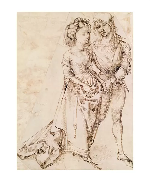 A Young Couple, 1484-94 (pen & ink on paper)