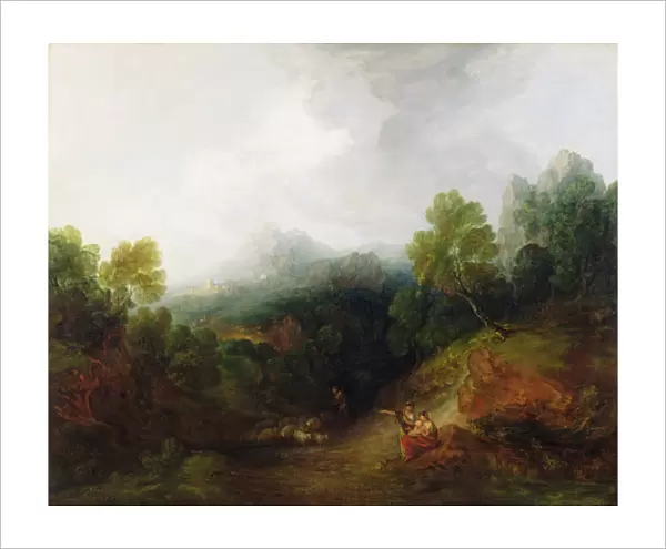 A Mountain Valley with Rustic Figures, c. 1773-7 (oil on canvas)
