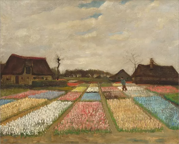 Flower Beds in Holland, c. 1883 (oil on canvas on wood)