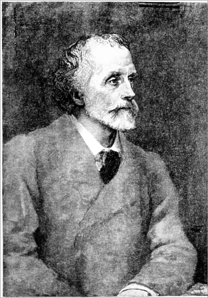 George Meredith, engraved by William Biscombe Gardner after a woodcut (engraving)