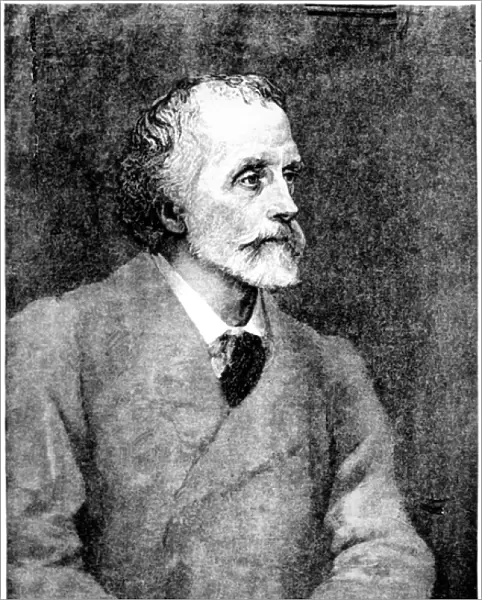 George Meredith, engraved by William Biscombe Gardner after a woodcut (engraving)