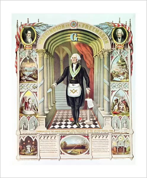 George Washington as a Freemason (litho)