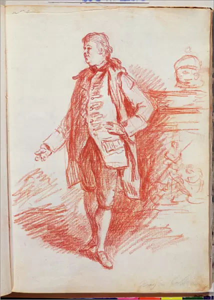 Portrait of a Man, called Edward Gibbon (1737-94) from Sketchbook of Portrait Studies