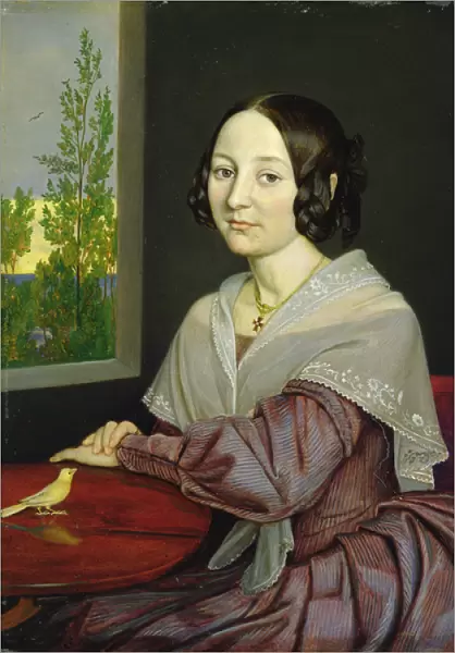 Caroline Luise Mathilde Wasmann (1823-67), 1843 (oil on panel) (see 152286)