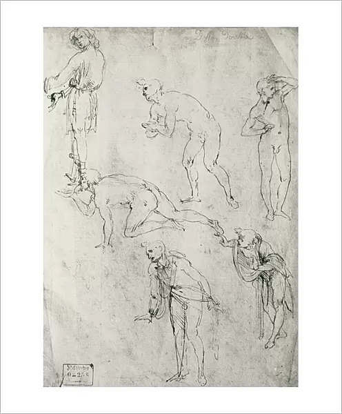 Six Figures, Study for an Epiphany (pen and ink on paper)