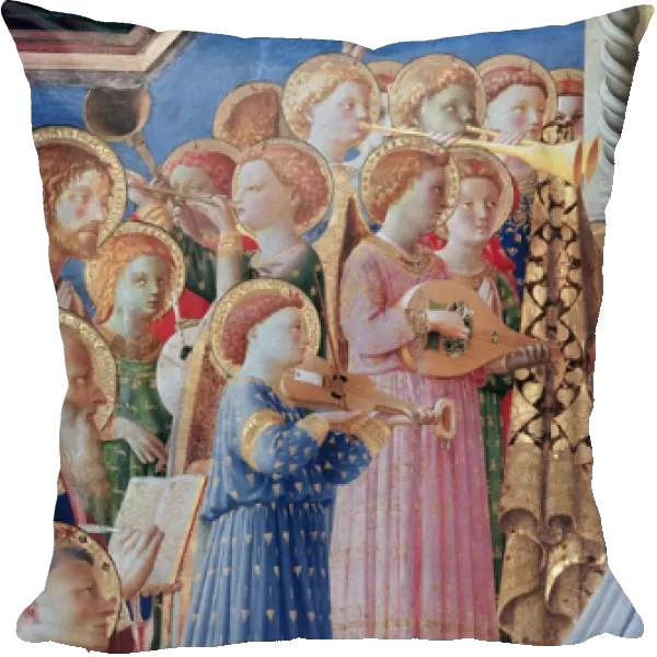 The Coronation of the virgin, detail of musical angels from the left hand side, c