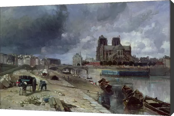 Notre-Dame from the Quai de la Tournelle, 1852 (oil on canvas)