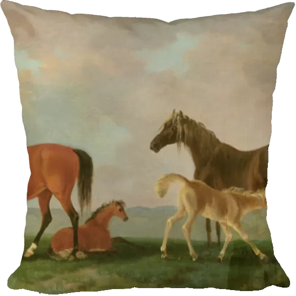 Mares and Foals (oil on canvas)