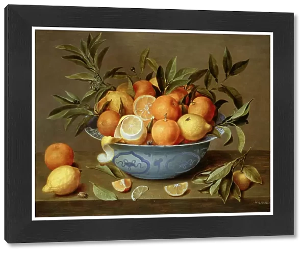 Still Life with Oranges and Lemons in a Wan-Li Porcelain Dish (oil on panel)