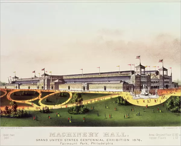 Machinery Hall, Grand United States Centennial Exhibition, Fairmount Park, published