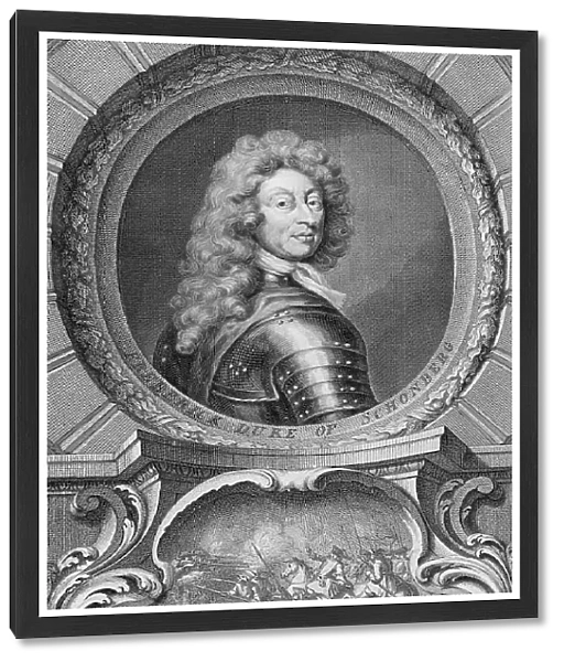 Frederick, Duke of Schomberg (1615-90) engraved by Jacobus Houbraken (1698-1780)