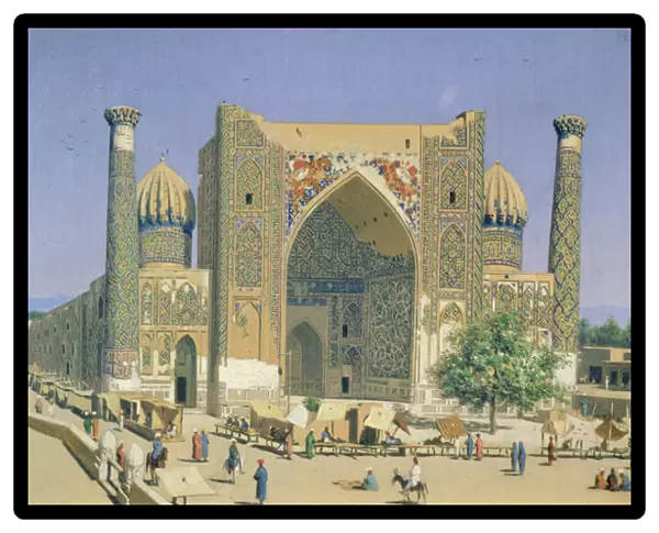 Medrasah Shir-Dhor at Registan place in Samarkand, 1869-70 (oil on canvas)