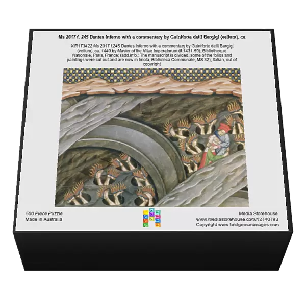 Ms 2017 f. 245 Dantes Inferno with a commentary by Guiniforte delli Bargigi (vellum), ca