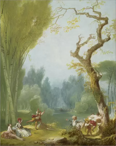 A Game of Horse and Rider, c. 1775-80 (oil on canvas)