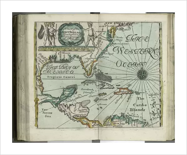 A chart of the West Indies from Cape Cod to River Oronoque from Atlas maritimus by John Seller