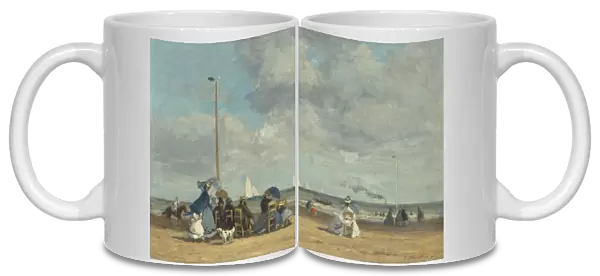 Beach at Trouville, 1864-5 (oil on wood)