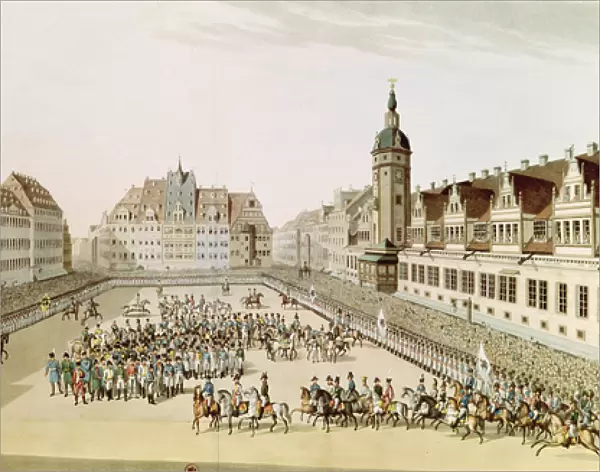 Grand Entry of the Allied Sovereigns into Leipsic, 19th October 1813, 1815 (coloured