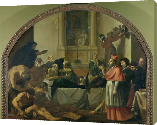 St. Charles Borromeo (1538-84) Visiting the Plague Victims in Milan in 1576 (oil