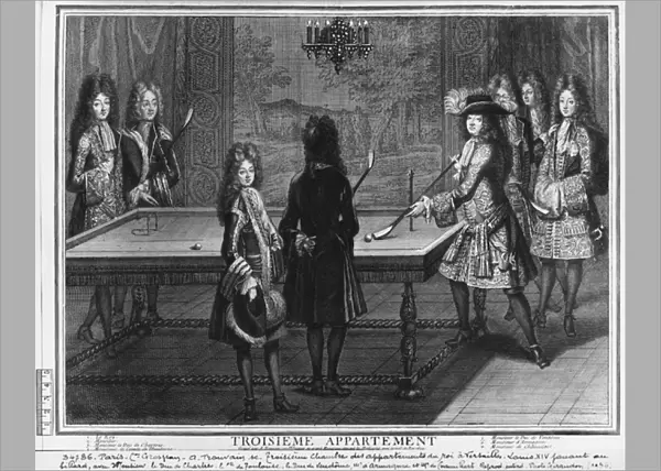 Louis XIV playing billiards with his brother, Monsieur, his nephew the duc de Chartres