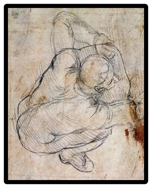 Study for the Last Judgement (black chalk on paper) (recto) (for verso see 191772)
