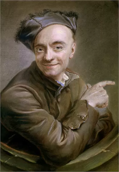 Self Portrait with the bull s-eye, 1737 (pastel)