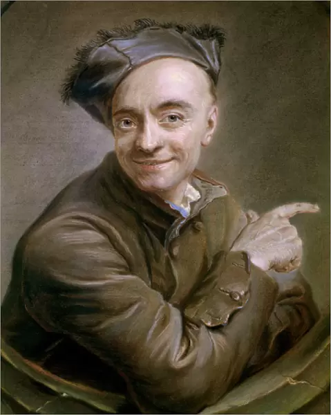Self Portrait with the bull s-eye, 1737 (pastel)