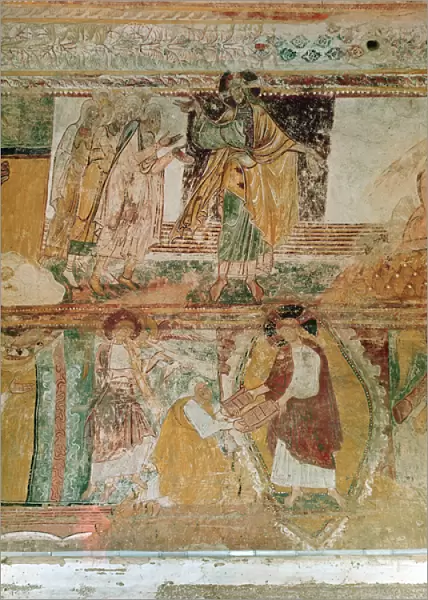 Noahs Ark and Moses with the Tablets of the Law, from the nave, c. 1100 (fresco)