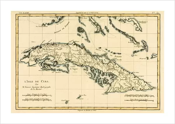 Cuba, from Atlas de Toutes les Parties Connues du Globe Terrestre by Guillaume Raynal